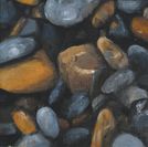 "Pebbles", 20x20 cm, olie. Før: 2.800,- NU: 1.900,-
